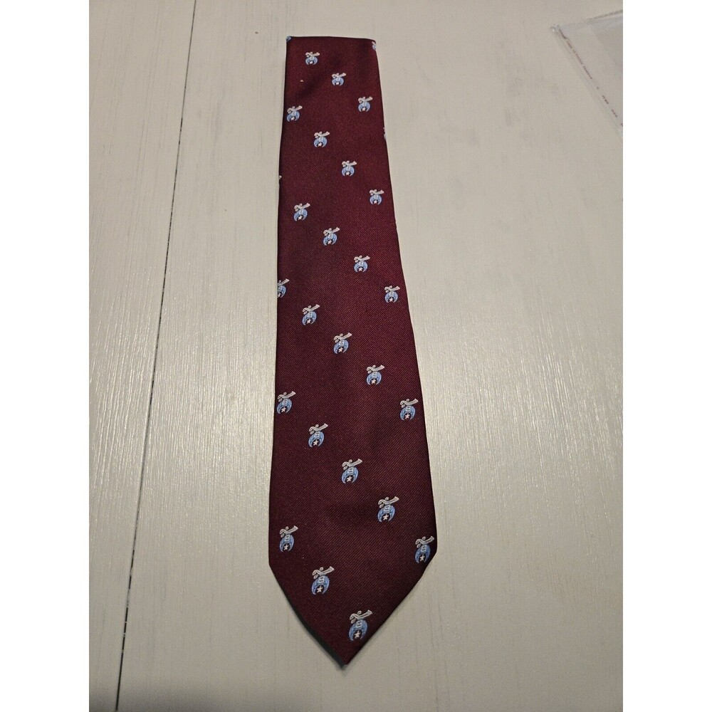Shriner Scimitar & Crescent Woven Necktie - Maroon